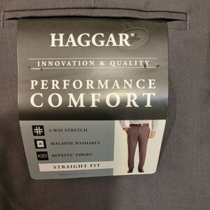 Haggar Men's Grey Dress Pants Sz 38W X 30L